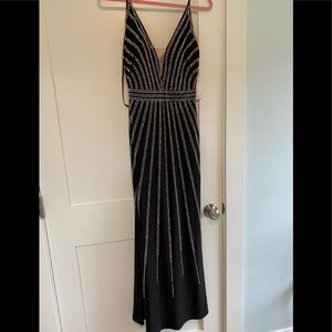 NWT black embellished gown